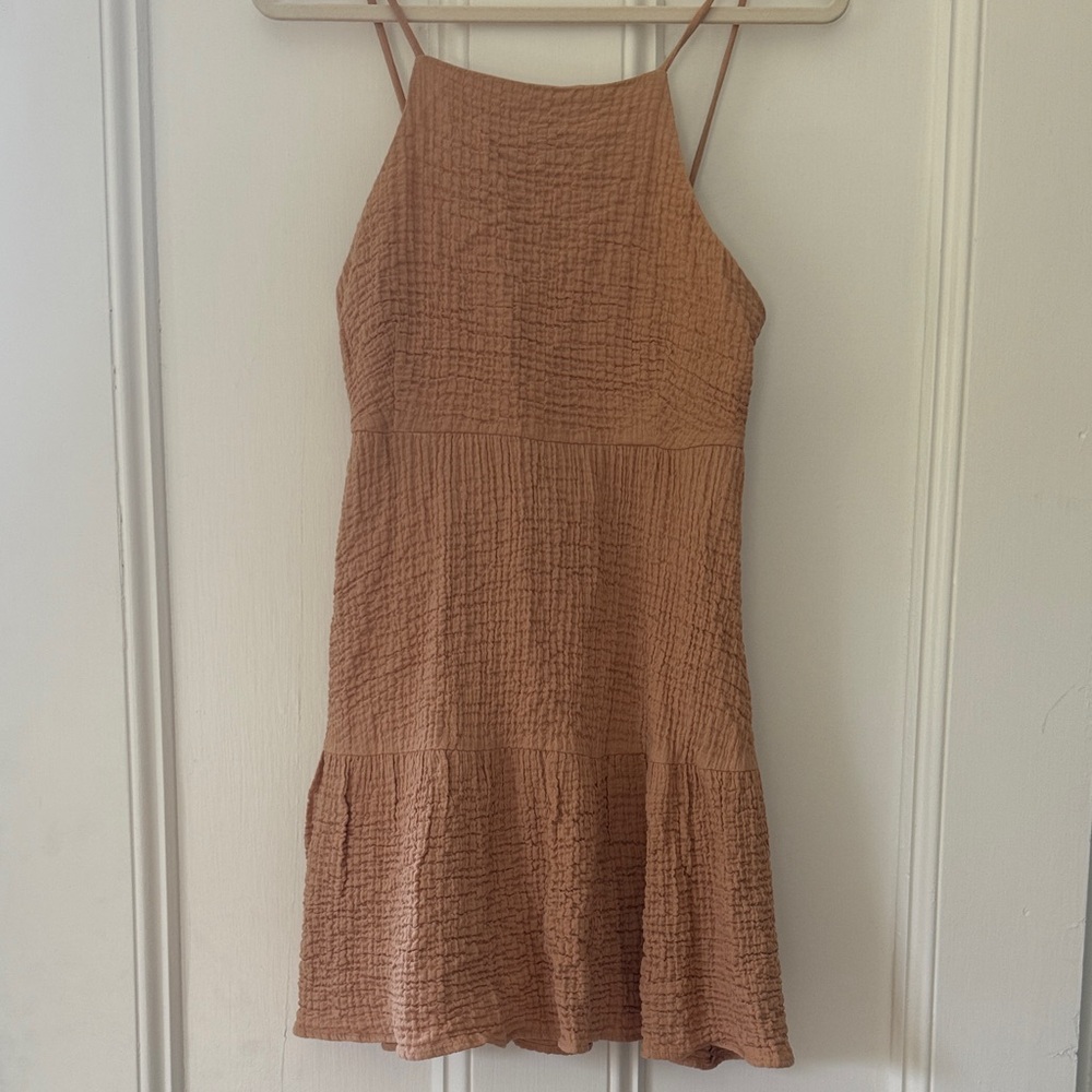 Zara tan textured dress
